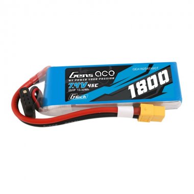 Gens ace G-Tech 1800mAh 7.4V 45C 2S1P Lipo Battery with XT60