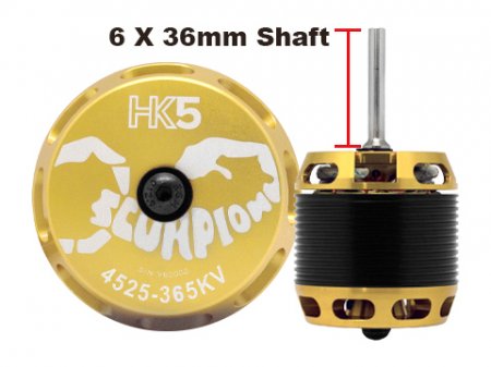 Scorpion HK5-4525-365kv (6x36mm shaft)