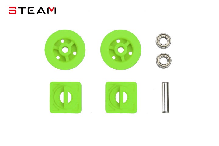 (MK6047C) Tarot 550/600 press belt wheel set / green - Click Image to Close